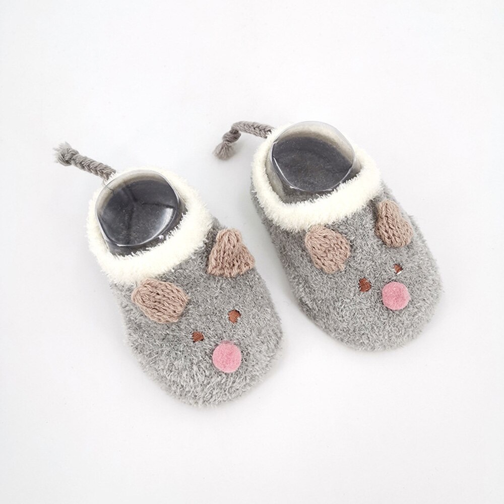 Lovely Baby Socks Solid Coral Fleece Wniter Sock Anti-slip Floor Wear Infant Leg Warmers Cartoon Animal Baby Girl Socks Toy