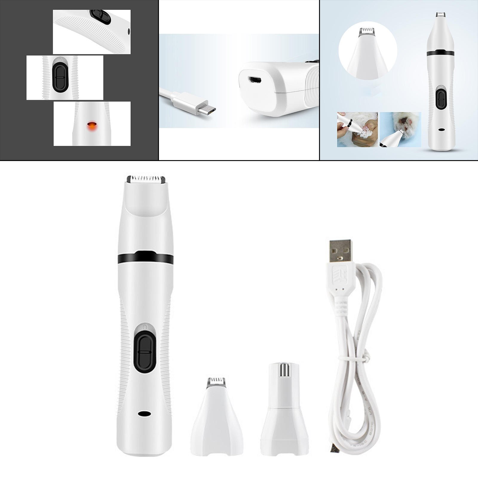 Pet Nail Trimmer USB Cordless Trimmer Painless Electric Pet Nail Grinder for Dog Claws