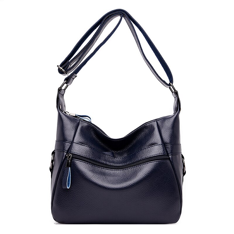 Zomer dames schoudertassen leren handtassen dames schouder crossbody tassen voor vrouwen tote bag tas: Blauw