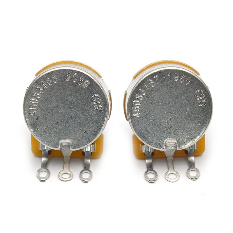 4PCS 250k/500k Brass/Aluminum Shaft Volume Tone Potentiometers CTS Pots Log A or Linear for Electric Guitars