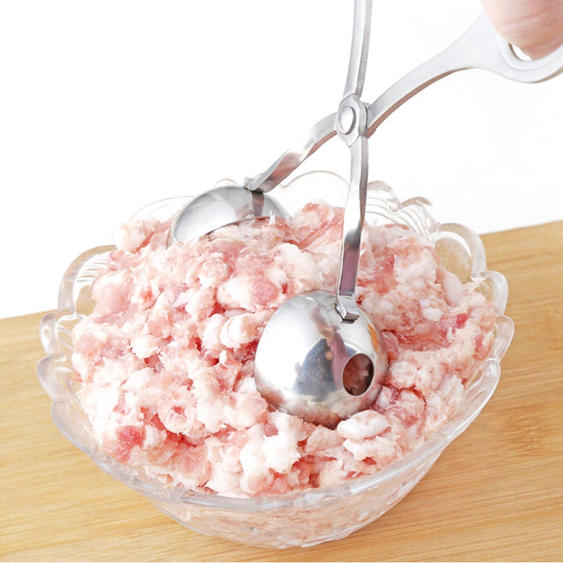Steel Kitchen Ball Maker Stainless Meatball Production Mold Convenient Fried Meatballs Making Spoon Kitchen Meat Tools