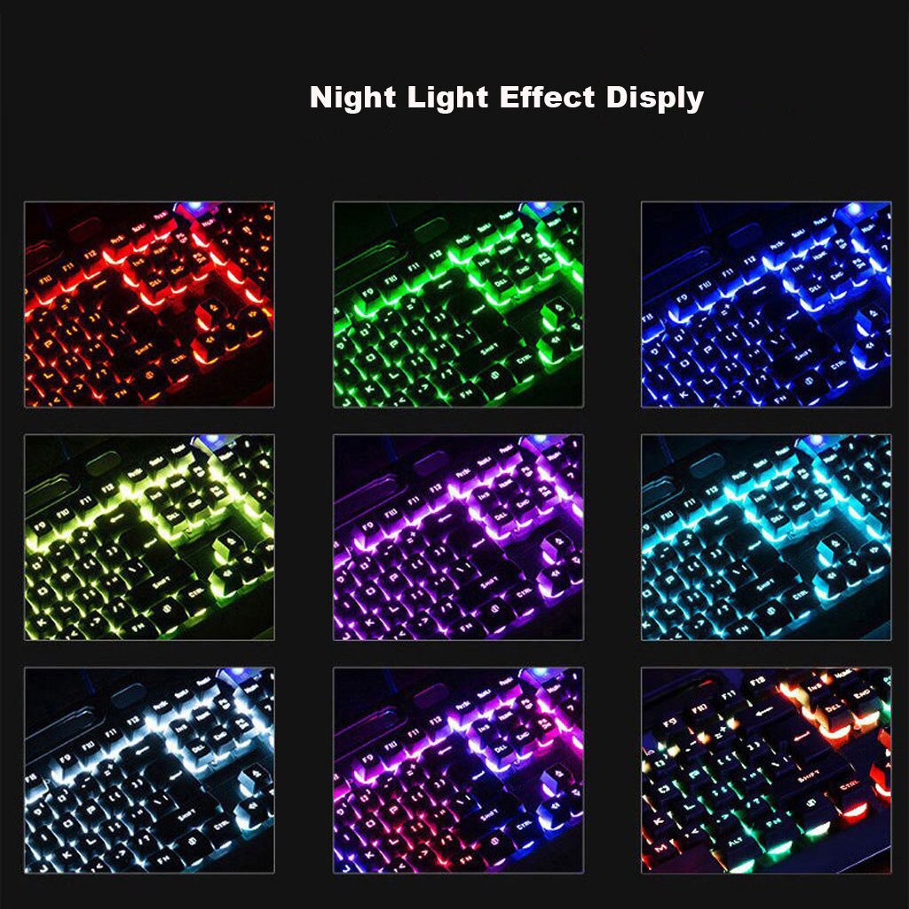 Mechanical Keyboard Wired Gaming Keyboard Combos 16 RGB Mix Backlit Ergonomic Keyboard 2000 DPI Mouse Set For Computer PC Z0521