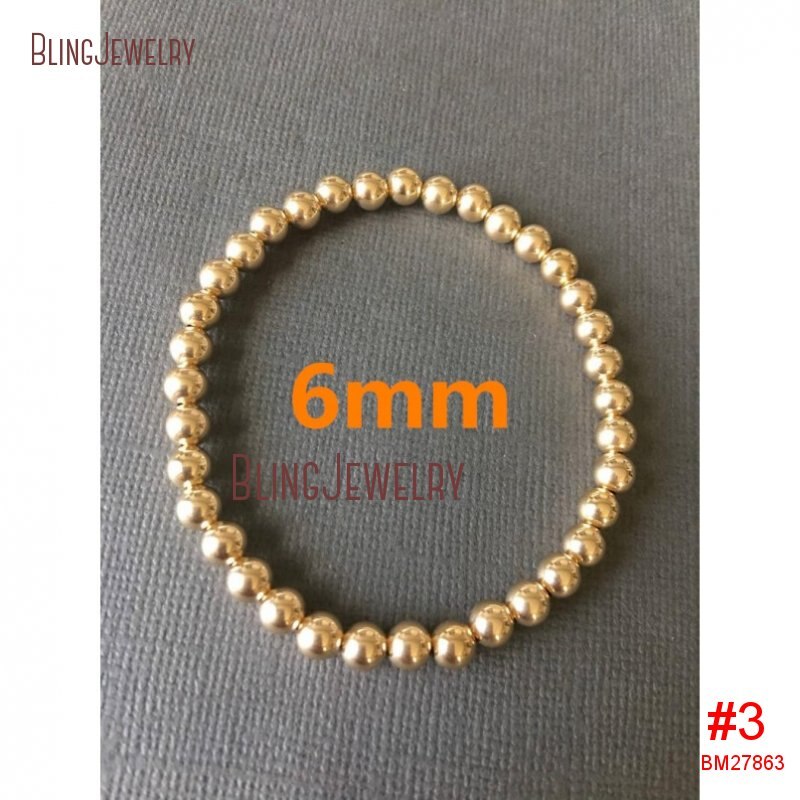 delicato Bracciale in Oro Rosa Riempito in Argento sterlina pila perlina Sfera in Rilievo del Braccialetto di Stirata BM33718: BM27863  (6mm)