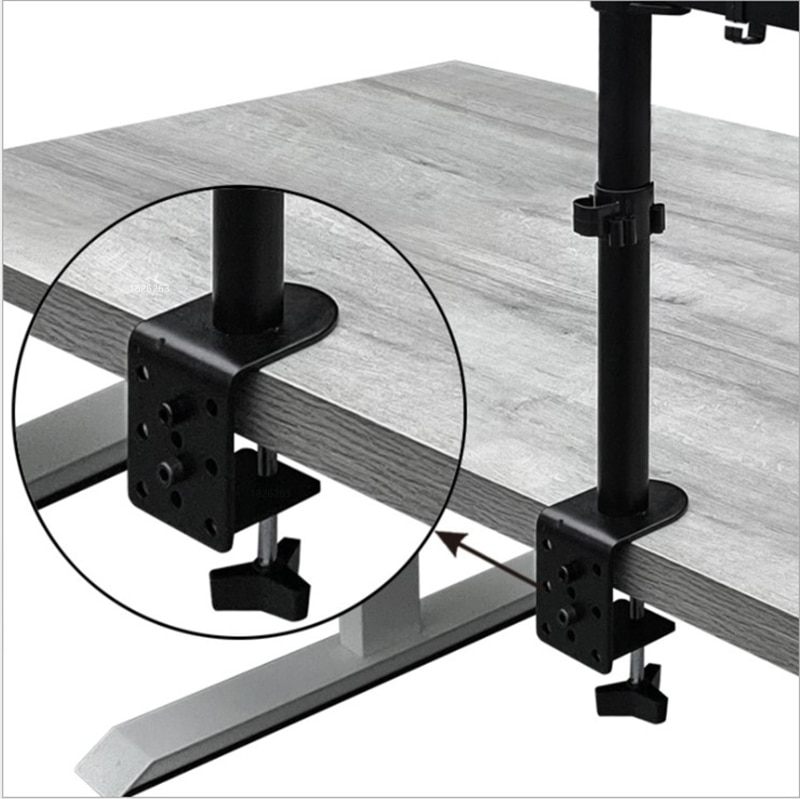 M074 Dual LCD Monitor Schreibtisch Montieren Voll Einstellen Stehen mit extra Laptop Fach für Laptop Notizbuch bis zu 17 "und Bildschirm bis zu 32"