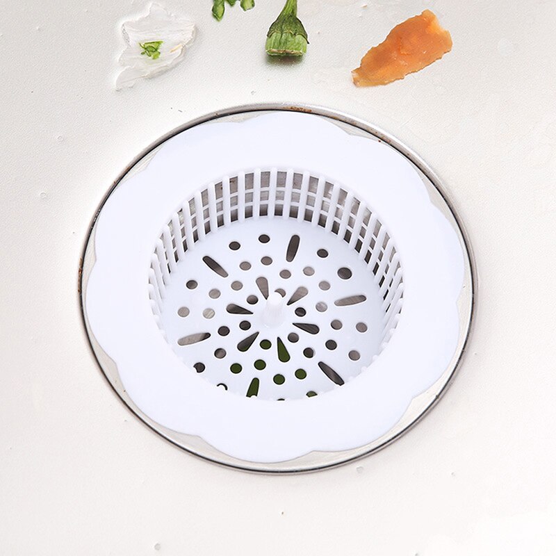 Kitchen Sink Filter Screen Floor Drain Hair Stopper Hand Sink Plug Bath Catcher Sink Strainer Cover Tool: White