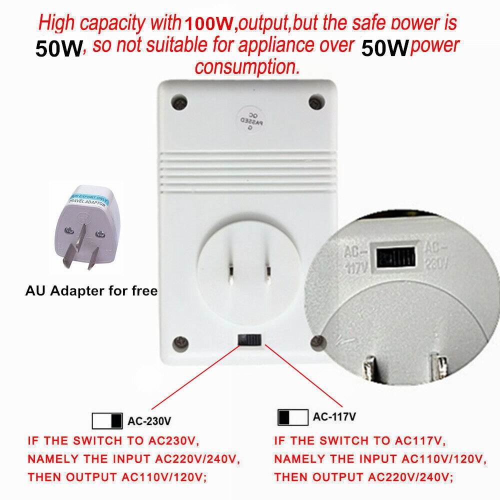 Nützliche S12 AC 110V zu 220V 100W Schritt hoch & Nieder Dual Spannung Konverter Transformator Für Reise