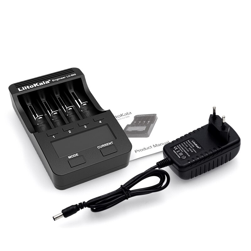 Liitokala Lii-500 Lii-PD4 Lii-500S LCD 3,7 V 18650, 18350, 18500, 21700 20700B 20700 de 14500, 26650 AA NiMH cargador de batería de litio: Lii-500 and adapter