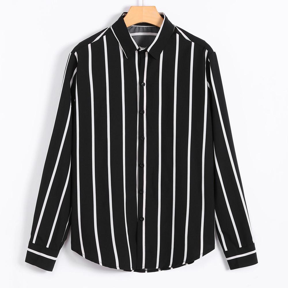T Herfst Wit Gestreept Shirt Heren Lange Mouwen Casual Harajuku Shirts Man Dunne Gedeelte Slim Fit Shirt Homme koszula
