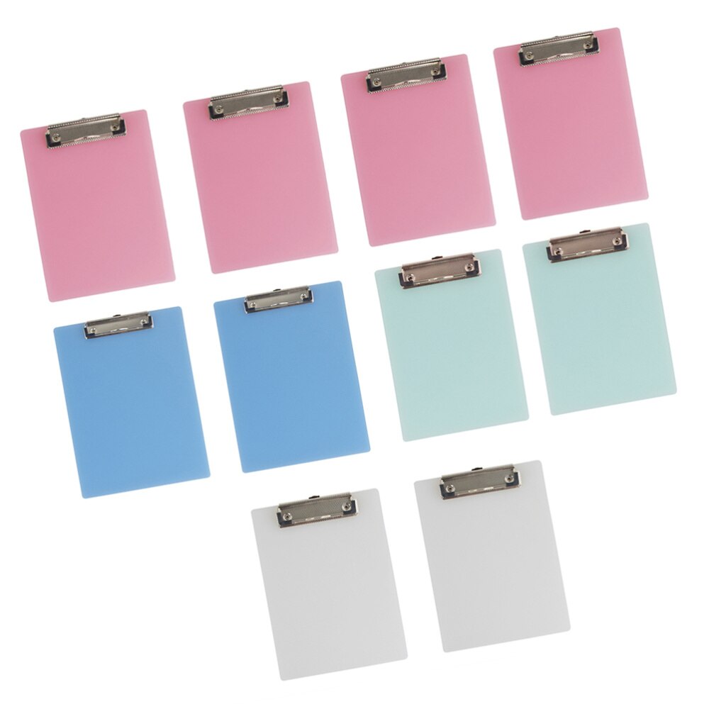 10pcs Clipboard Paper Holder Writing Memo Folders Clip Hardboard Profile Clip Board for Classrooms