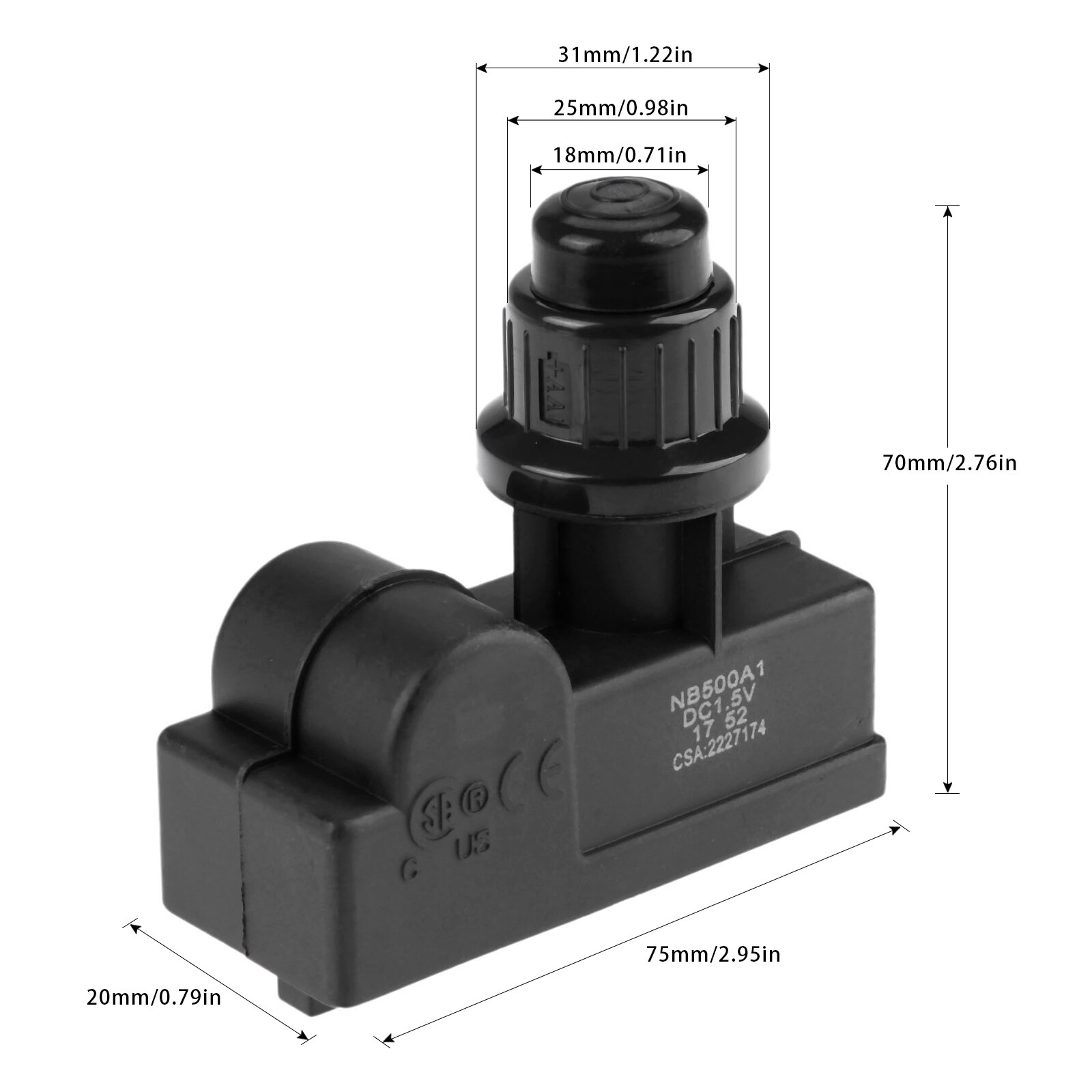 Generador de chispa Universal, 1 salida, botón pulsador, encendedor para parrilla de Gas BBQ, reemplazo DC1.5V