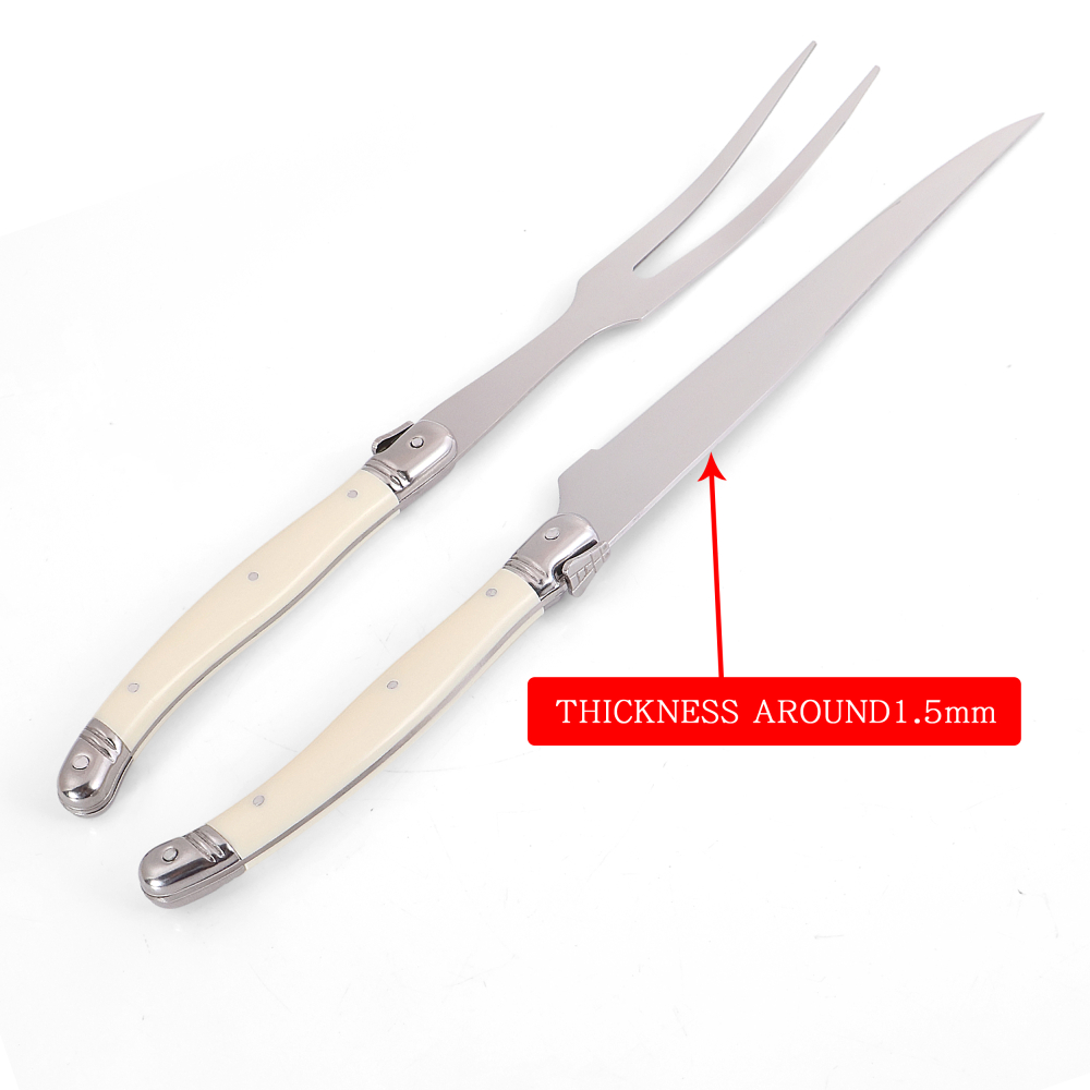 Juego de tenedor y cuchillo para tallar de acero inoxidable, parrilla para cortar barbacoa, herramientas para verduras, herramientas para servir ensalada, cuchillo de pavo, carne asada, tenedor