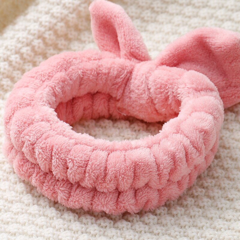 Voor Vrouwen Meisjes Hoofdbanden Omg Brief Coral Fleece Wassen Gezicht Boog Haarbanden Hoofddeksels Haarbanden Tulband Haar Accessoires