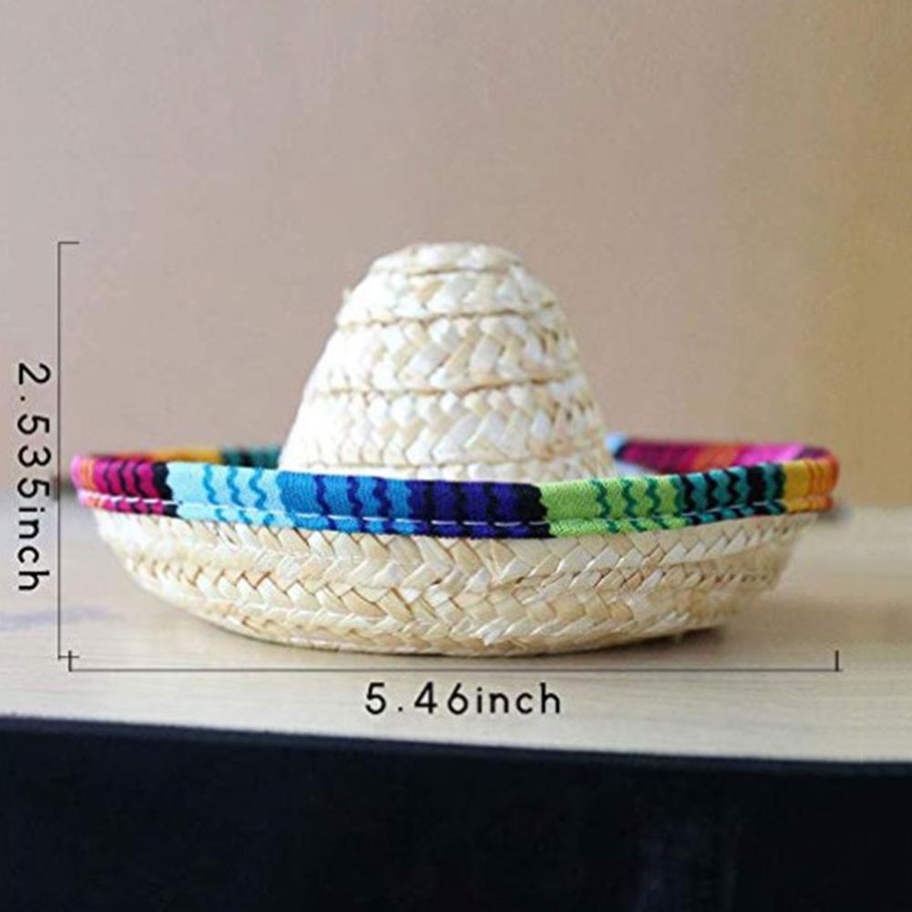 Mini chapeaux de paille naturelle 3 nuits folles, fournitures de fête de bureau , Mini chapeau mexicain, décor de fête d&#39;anniversaire de carnaval # S2R