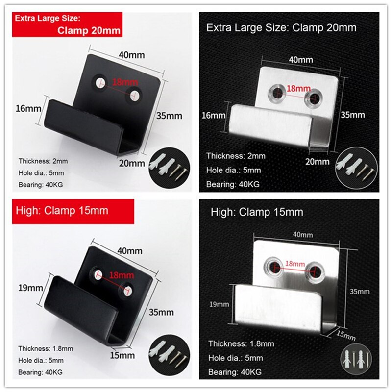 2pcs/lot Thick Stainless Steel Tile Hanging Code Wall Storage Corner Bracket Square Hooks For Hanging Display Tile Accessories