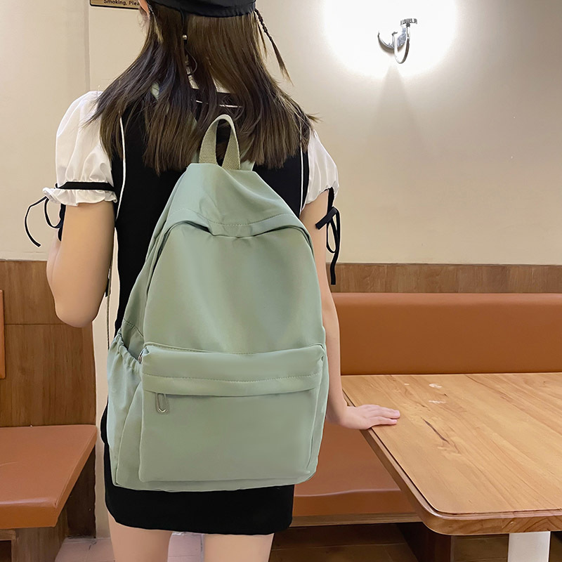 Frauen Schulranzen Wasserdicht Große Kapazität Schule Rucksack Reißverschluss Einfarbig lässig Mädchen Daypack Tasche Schüler Versorgung