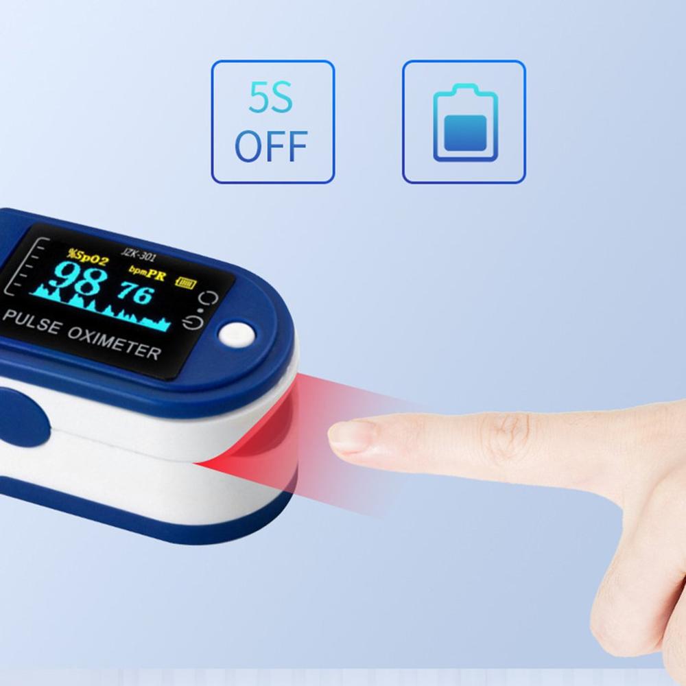 Fingertip Pulse Oximeter Blood Oxygen Saturation Monitor LED Digital SpO2 Monitor+Infrared Thermometer Forehead Thermometer