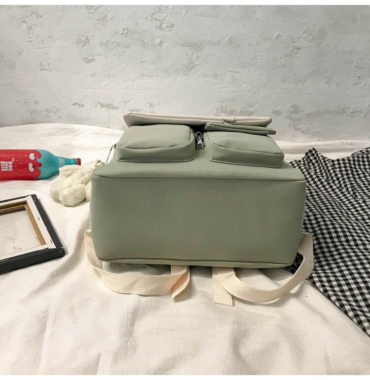 Nouvelle tendance femme sac à dos sacs d'école imperméables pour adolescentes grande poche Nylon couleur bonbon collège sac à dos Mochila