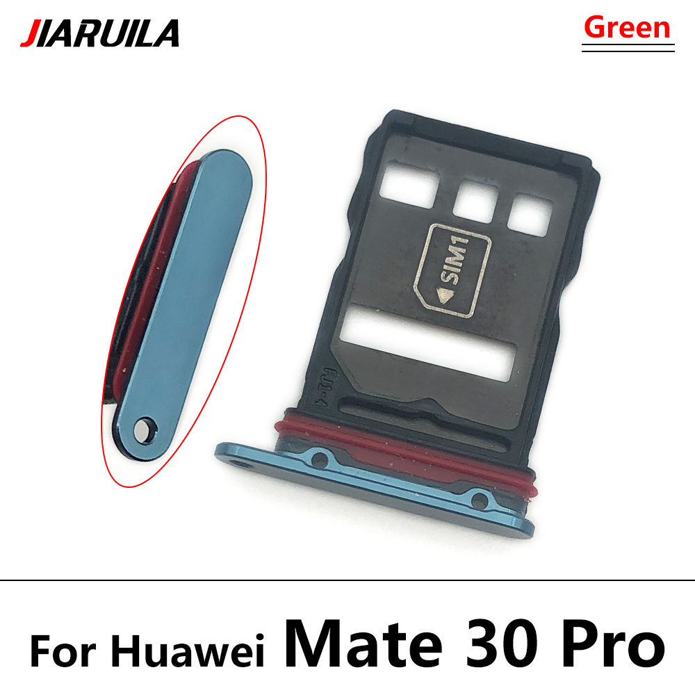 Voor Huawei P Smart Sim Card Slot Sd-kaart Lade Houder Adapter Voor Huawei Y7 Y6 Pro Sd kaart Lade Houder Atacado: Mate 30 Pro Green