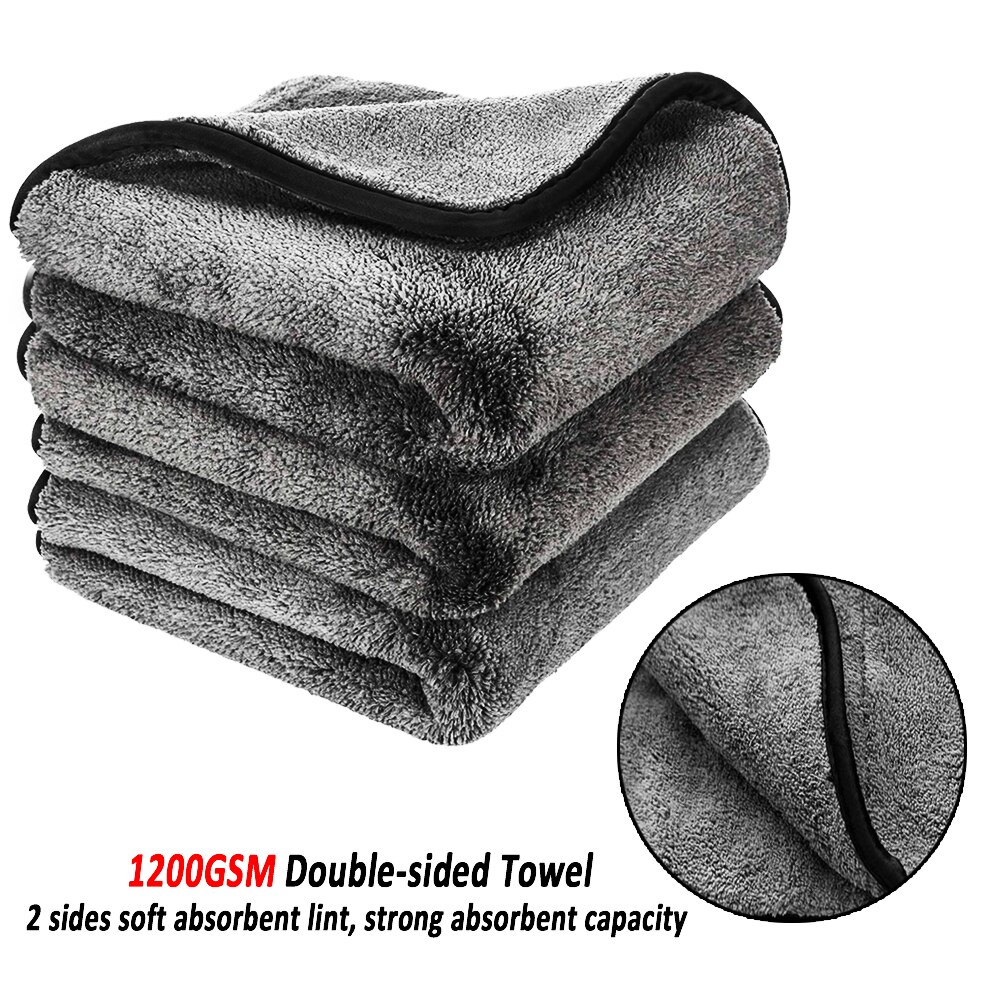 Car Wash Towels 1200GSM Car Detailing Microfiber Towel Drying Cleaning Rags Washing Cloth For Auto Tire Cleaning Car Care Cloth