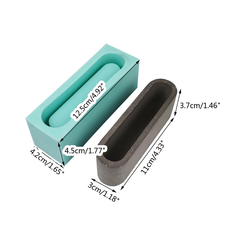 Ovale visitenkartenhalterbox, uv-kristall-epoxidform, ton-gips-silikonform