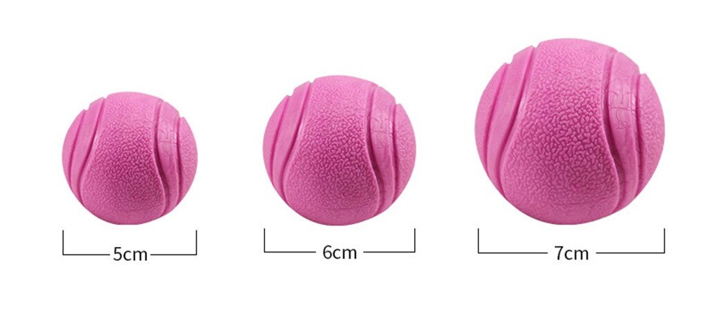 Dog Toy 1pcs Solid Rubber Ball Pet Dog Toy Training Chew Play Fetch Bite Toys puppy toys ball accessories zabawka dla psa*5: Pink / L