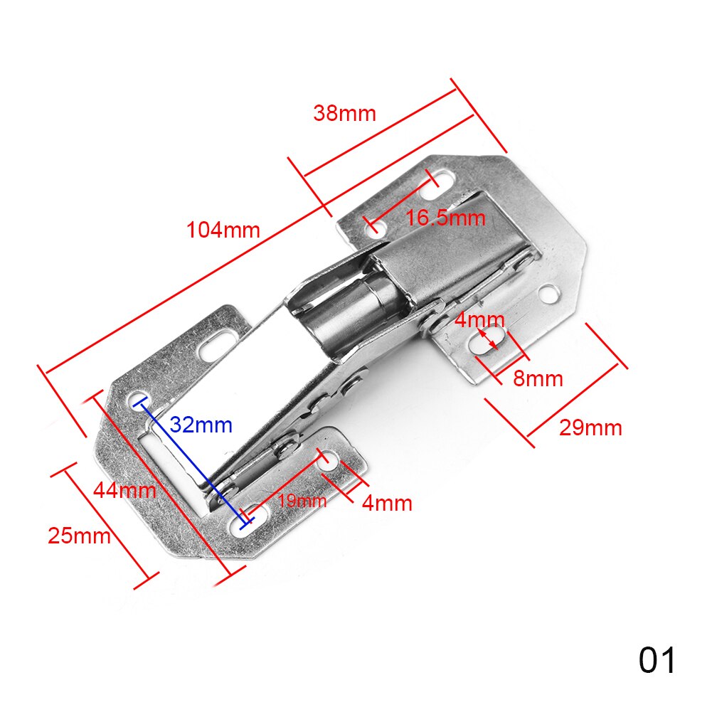 Praktische 90 Graden Kast Scharnieren 3 Inch No-Boren Gat Bridge Vormige Lente Scharnier Kastdeur Hardware Met Schroef #288741