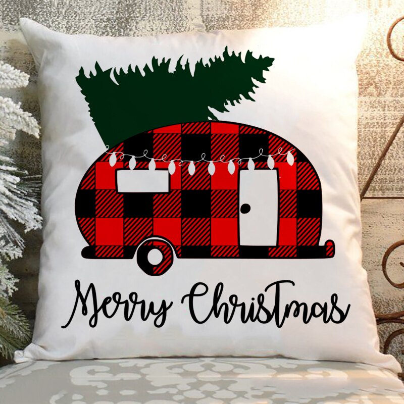 Kerst Kussenhoes 45*45 Kussensloop Sofa Kussens Kussenslopen Film Kijken Kussenslopen Home Decor Feestdagen: Z21090-DCCWH-M