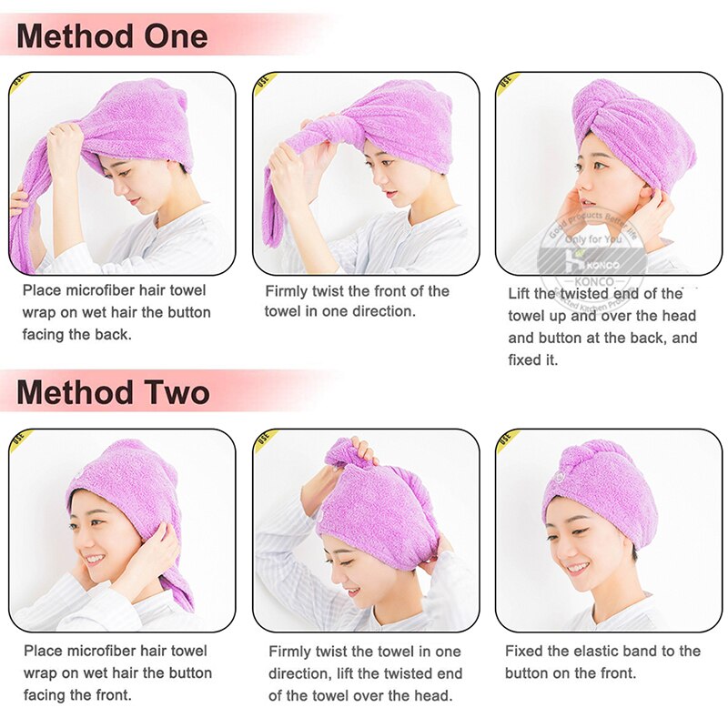 Toallas de microfibra para el cabello, sombrero triangular de secado rápido, espesar el secado del cabello, toallas absorbentes suaves para mujer, Toalla de baño
