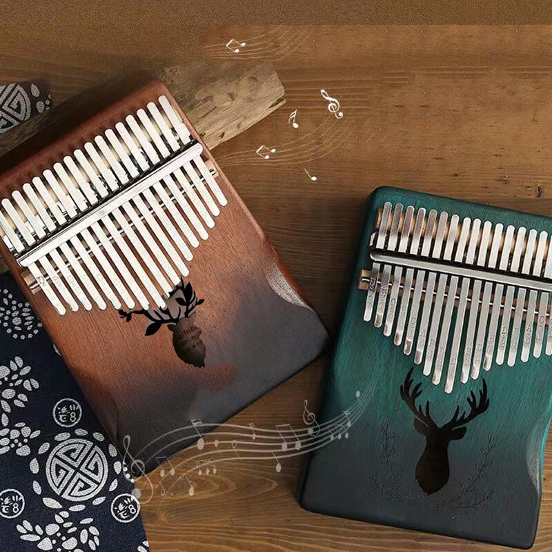 Kalimba-Piano de pulgar de 17 teclas, instrumento Musical, caja de música creativa, hecho con un solo tablero, madera Mbira de
