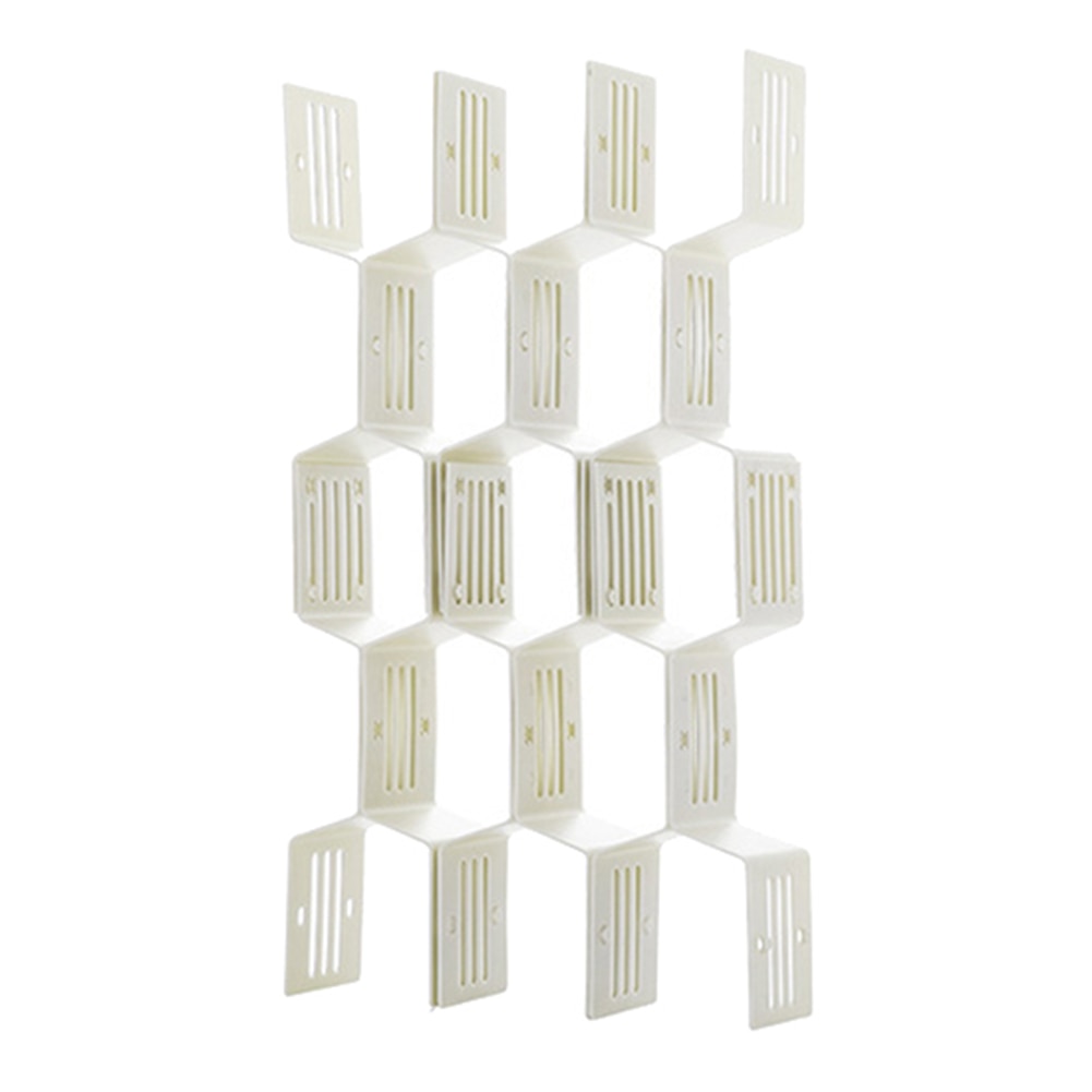 12Pcs Grid Drawer Divider Board Home DIY Space Storage Rack Split Bar Socks Organizer Eesy To Install: White