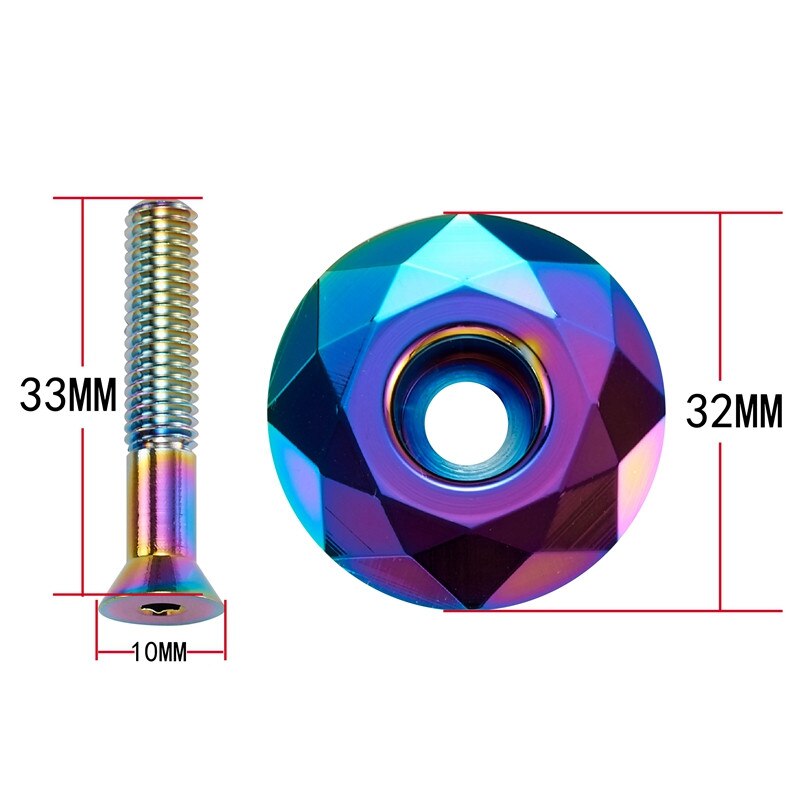 KRSEC 1pcs Mountain Bicycle Bowl Cover + Screw Stem Top Cap Cover Headset Screws Bicycle Cycling Accessories Set 3 colors