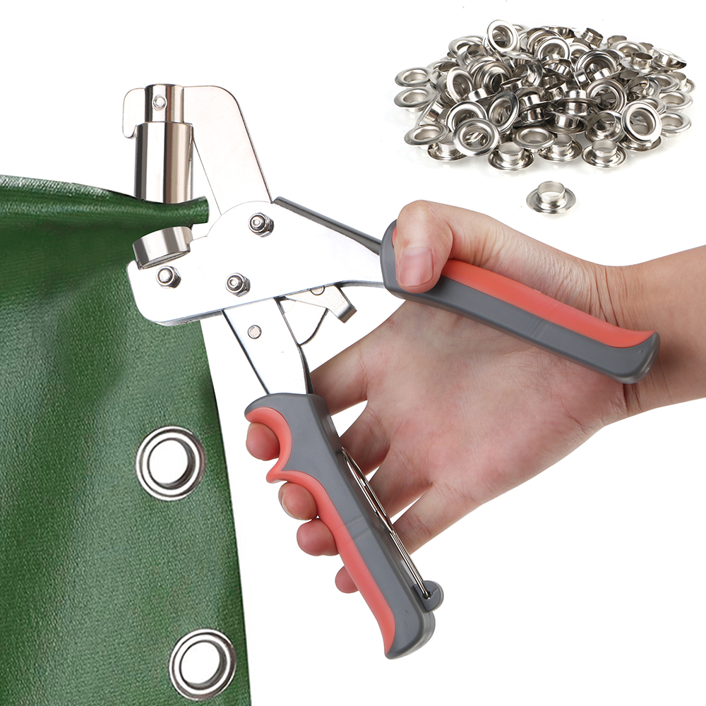 3/8 -tums öljettång med 10mm öljetter, verktyg för montering av öljetter, handhållen hålslagare, metalltång med lufthål och nit