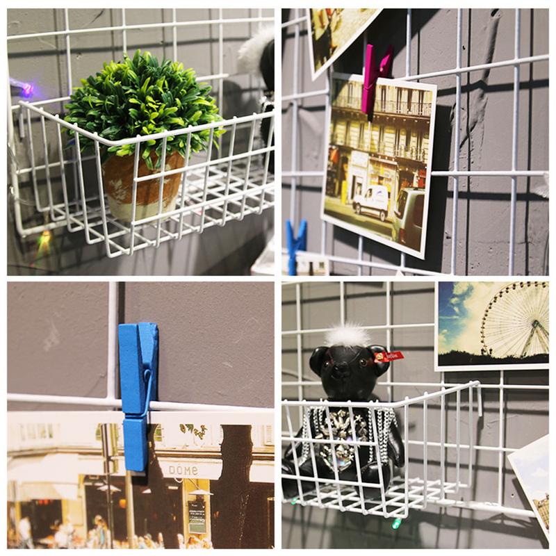 Wanddecoratie Ijzeren Frame Opknoping Rack Muur Display Diversen Opslag Badkamer Planken Multifunctionele Mesh Draad Metalen Wandplank