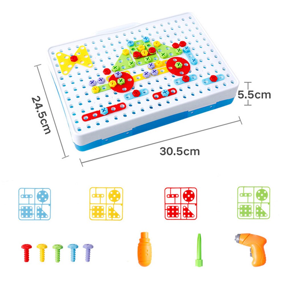 Kreatywny DIY wiertarka elektryczna nakrętka demontaż mecz narzędzie klocki robić układania modelu zestawy edukacyjne zabawki dla dzieci dzieci chłopców