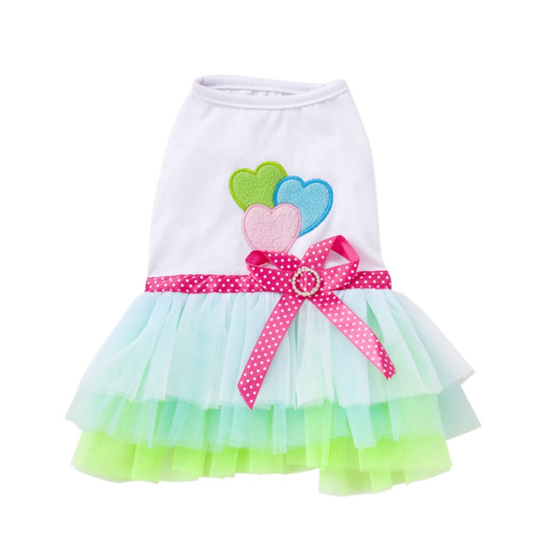 Sweet Dog Dresses For Small Dogs Lace Tutu Dress Puppy Dress Trendy Bowknot Dog Princess Dress Cute Pet Supplies: green / XXL