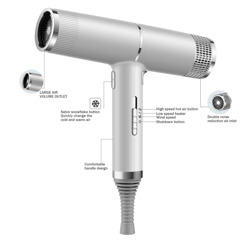 Draagbare Föhn Professionele Haardrogers Lichtgewicht Föhn Salon Droger & Cold Wind Negatieve Ionische Haar Stijl Tool