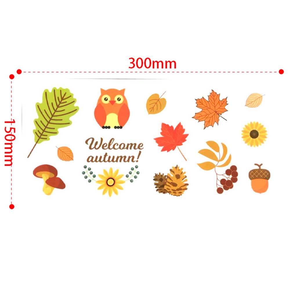 6 sheet fall Leaves Window Clings - Thanksgiving Maple Decorations Autumn Sticker Decals Party Decor Ornaments