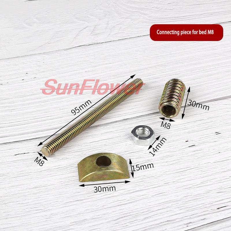 Furniture Hardware 4-in-1 Connection Piece Bed 4-in-1 Assembly Piece Hammer Nut Screw Eccentric Wheel Accessories 2PCS: With semicircle