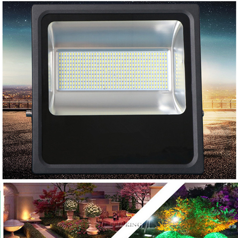 Led projektør 1200w 600w 300w 150w 80w ultra tynd led flood light spotlight udendørs 220v ip66 udendørs væglampe flood light led