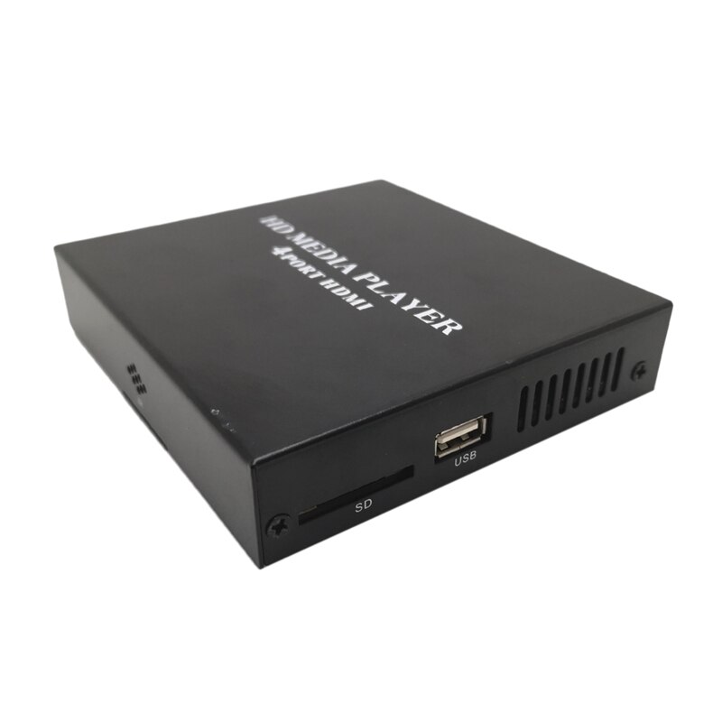 4CH HD Multimedia Player for TV Support SD USB Slot Start Automatic Loop Playback HDD Player with EU Plug