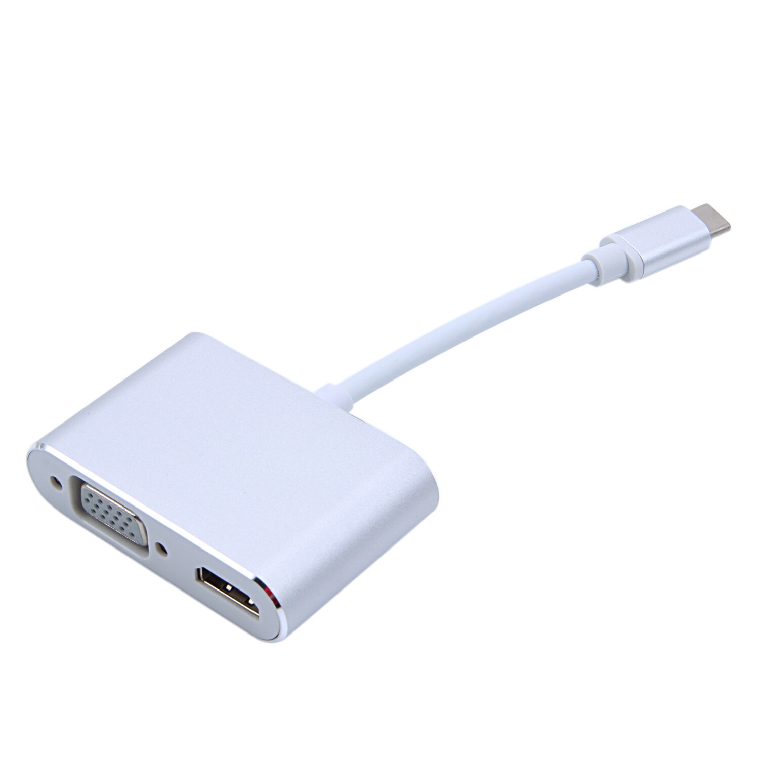 USB C to HDMI VGA Adapter, 2 in 1 Type C to VGA HDMI 4K UHD Converter Hub