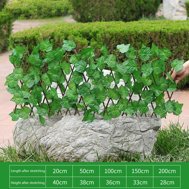 Retractable Fence UV-proof Garden Yard Screening Wall Artificial Hedge: Grape leaf