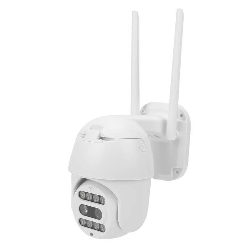 2‑Way Audio Camera 1080P WiFi Camera 8 Lights Dual Lens Motion Detection Full-Color Nigh IP66 Waterproof CCTV 100-240V