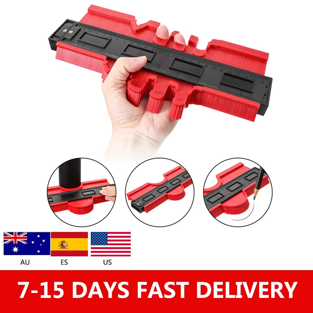 5/10/15/20 Inch Contour Gauge Plastic Profile Copy Shape Contour Gauge Meter Duplicator Standard Wood Marking Flooring Tools