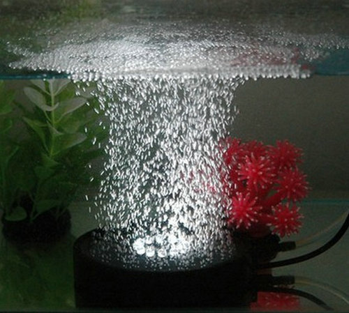 12 led akvariefisk akvarium rund nattesyn lys-up gardin boble sten airstone disk nedsænkelig dam hydroponisk ilt