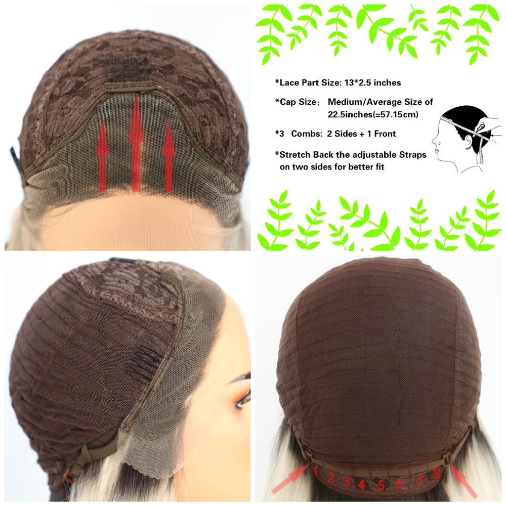 Beautytown kort ombre blond värmetålig handbunden bloggare daglig makeup syntetisk spets front bröllop halloween fest peruk