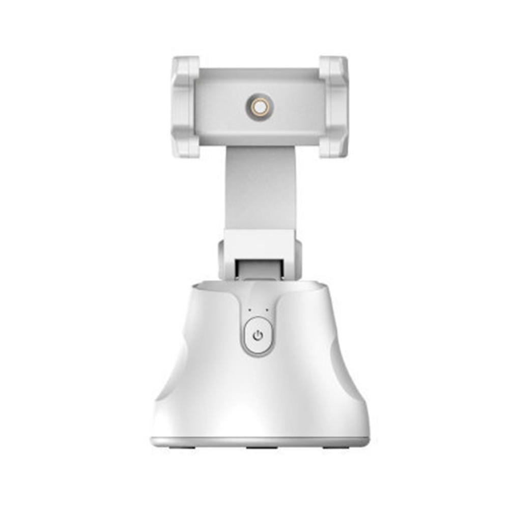 Palo de Selfie para disparo inteligente, portátil, automático, con rotación de 360 °, dispositivo de seguimiento facial, soporte para teléfono con cámara vlog: Blanco