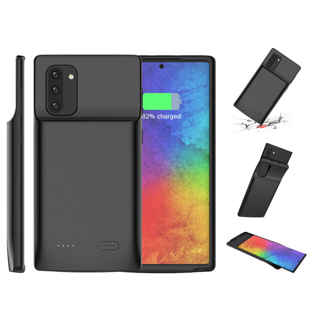 Note 10 Plus Shockproof Battery Charger Case Voor Samsung Galaxy Note 10 Plus Vloeibare Siliconen Power Case Extenal Power Bank cove