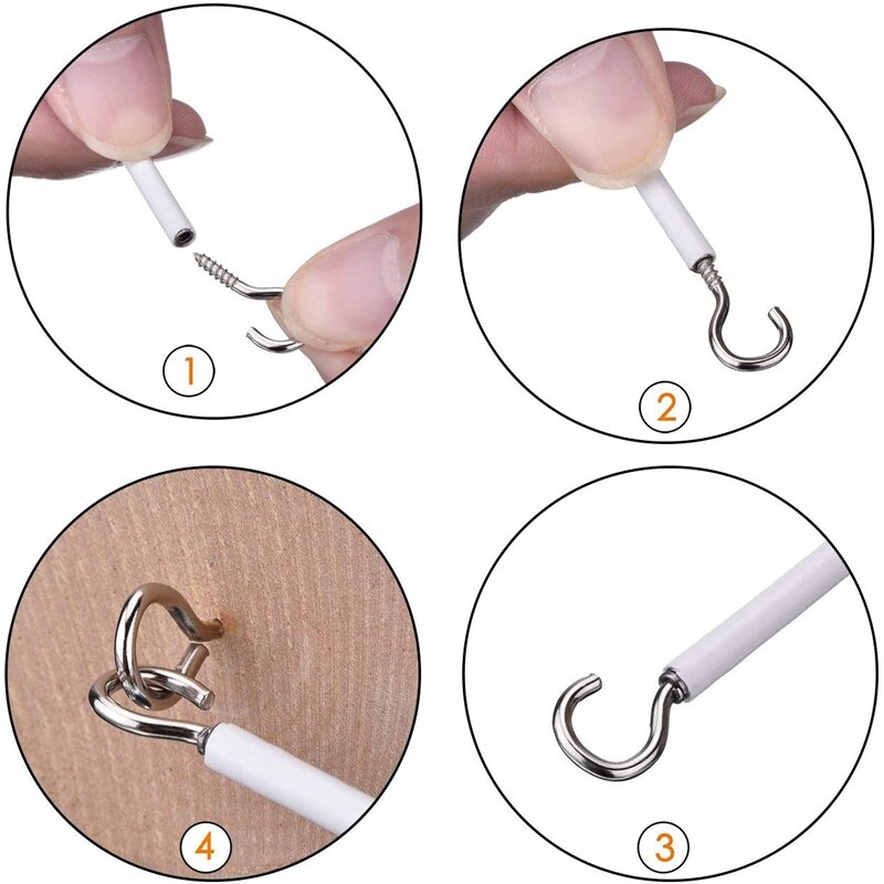 Curtain Wire And Hooks Set, 3 Meters Net Curtain Wirewith 8Pcs Screw-In Hooks For Net Curtain Rod