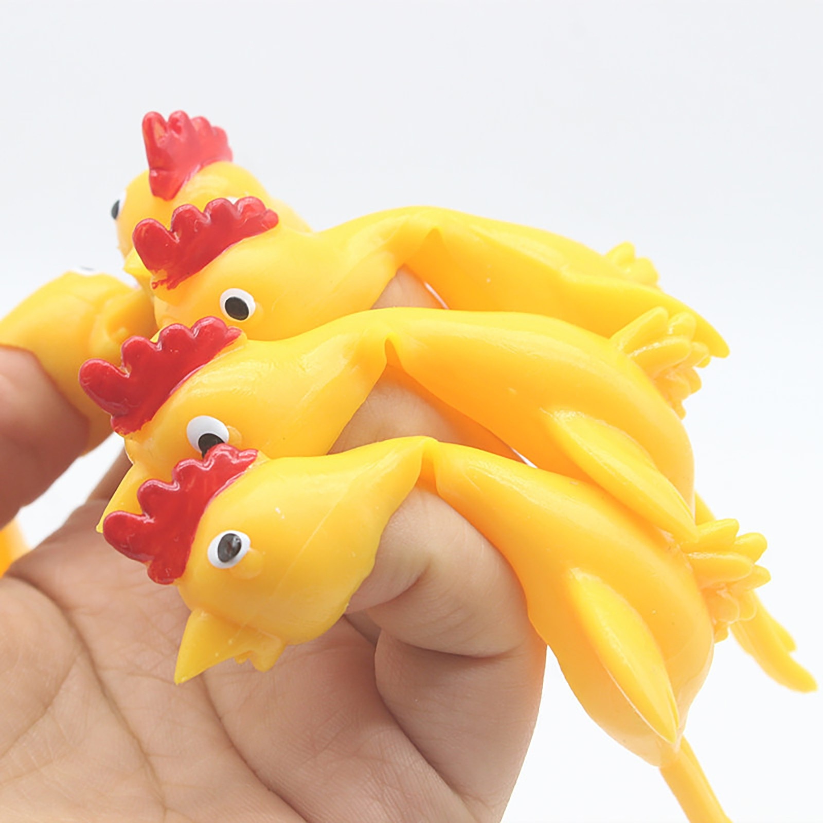 3Pcs Rubber Kip Flick Bananasplit Speelgoed Vliegende Kip Flingers Elastische Speelgoed Kerstcadeau Voor Kinderen Speelgoed #50